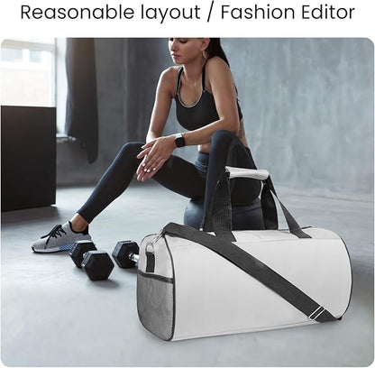 C&F BOGMOST Small Gym Bag for Women & Men,Small Lightweight Duffel Bag Carry On Bags Mini Duffel Travel Bag Waterproof Sports Bags for Workout/Sport/Travel, Grey,Large