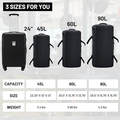 MIER Large Duffel Backpack Sports Gym Bag with Shoe Compartment, Heavy Duty and Water Resistant, Black, 45L