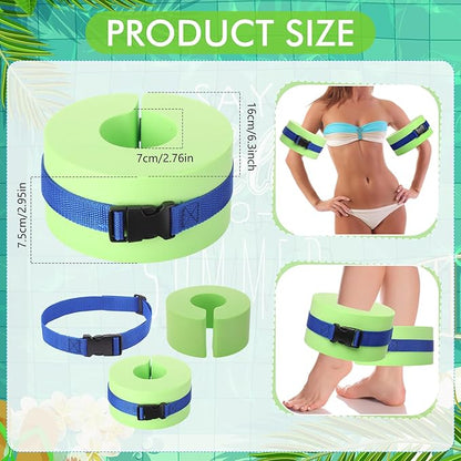 Hungdao Water Aerobics Set for Aquatic Exercise 1 Pair Swimming Glove 2 Pcs Foam Swim Aquatic Cuffs Water Weights Pool Resistance Fitness Equipment for Adults Swimming Training Workouts