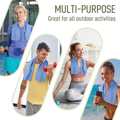SUNLAND Microfiber Sports Workout Towels Fast Drying Fitness Sweat Towels for Men & Women Lightweight Multi-Purpose Gym Exercise Towel