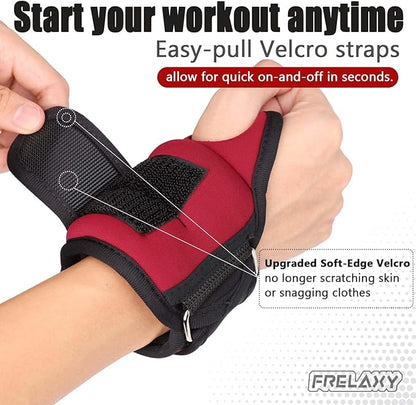 Frelaxy Wrist Weights with Thumb Loops Lock for Men Women 1lb*2 2lbs*2 3lbs*2 Ankle Weights Weighted Gloves for Running Strength Training Yoga Walking Exercises