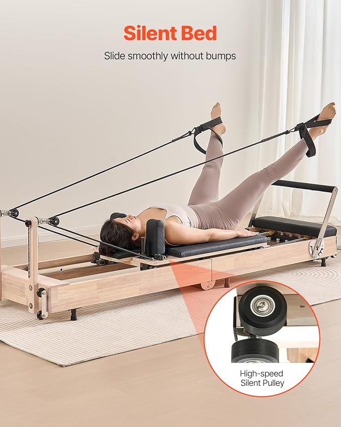VEVOR Pilates Reformer Accessories for Home Gym, Include Reformer Box/Chair/Spine Corrector/Wall Mounted Machine/Jump Board/Foldable & Dual Resistance Springs