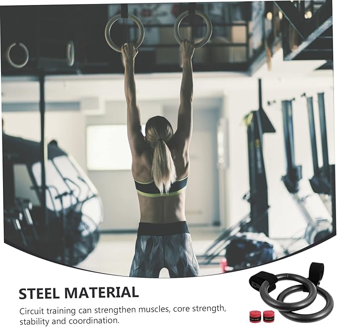 BESPORTBLE 2 Pcs Sturdy Gymnastics Rings Workout Exercise Handles for Fitness Home Gym Equipment Durable Wear-Resistant Random Color
