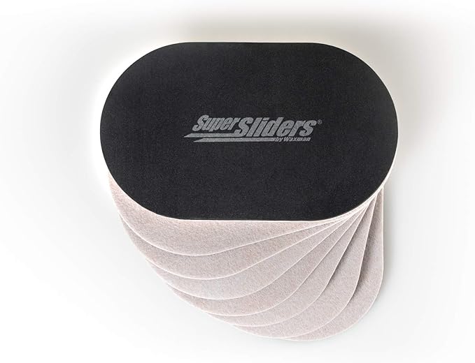 Super Sliders 5-3/4" x 9-1/2" XL Oval Reusable Felt Furniture Sliders for Hard Surfaces, Anti-Slip Protective Furniture Moving Pads for Beds, Sofas, Dressers, Set of 8, Beige