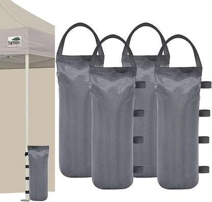 Eurmax USA 145 LBS Weight Capacity Pop up Gazebos Weights Sand Bags for Pop up Canopy Tent Pergola Outdoor Instant Canopies, 4-Pack (Without Sand) Gray