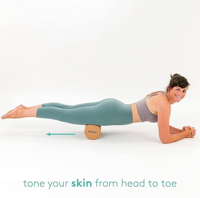 FeetUp - Cork Back Roller, Eco-Friendly No Foam, Massage Roller for Neck, Back & Legs, Deep-Tissue Massage, Tension Release, Trigger Points, Muscle Knots & Yoga Therapy (Extra Large)