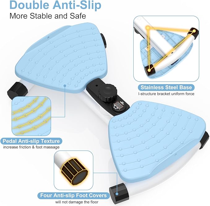 Waist Twister Machine Exercise, Ab Machine Adjustable Waist Twisting Fitness Tool，Noiseless Ab Twister Board for Women Men，Anti-Slip Home Gym Workout Equipment 300 lbs Weight Capacity