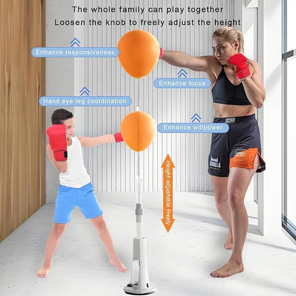 Reflex Bag, Punching Bag with Stand, Boxing Bag for Teens and Adults,Adjustable Boxing Ball with Suction Cup Base,Suitable for Fitness,Family Parent-Child Training Sports