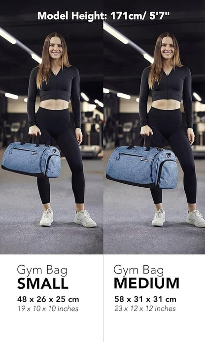 Fitgriff® Gym Bag for Men & Women with Shoe & Wet Compartment - Duffle Bag for Travel, Sports, Fitness & Workout