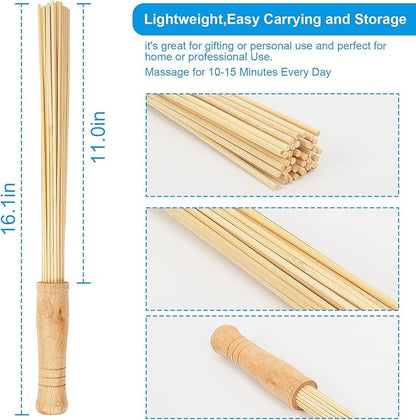 2PCS Bamboo Massage Sticks,Bamboo Therapy Massage Body Tool for Relax Muscles (2)