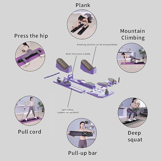 6-in-1 Crawling Training Machine,Back Stretcher Pro Spine Trainer,for Spinal Decompression & Lower Back Pain Relief, Waist Ab Twist Core Workout Equipment for Home Gym Black