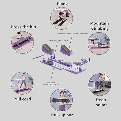 6-in-1 Crawling Training Machine,Back Stretcher Pro Spine Trainer,for Spinal Decompression & Lower Back Pain Relief, Waist Ab Twist Core Workout Equipment for Home Gym Black