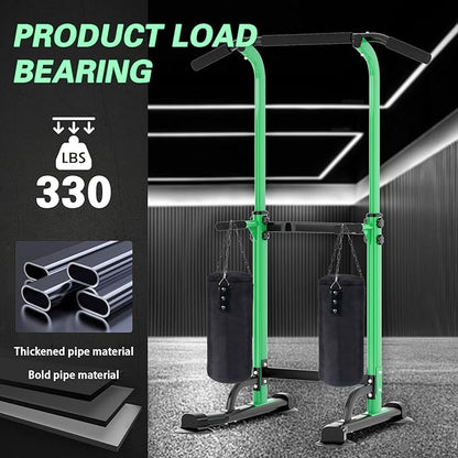 soges Power Tower Pull Up Bar Station, Free Standing Pull Up Rack Dip Station for Home Gym, Height Adjustable Home Strength Training Fitness Workout Equipment