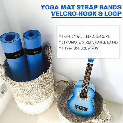 Aolamegs Yoga Mat Strap,Heavy Duty Bungee Straps Band,Wrap Organizer for Yoga Mat/Workout/Exercise(20" L x 2" W)