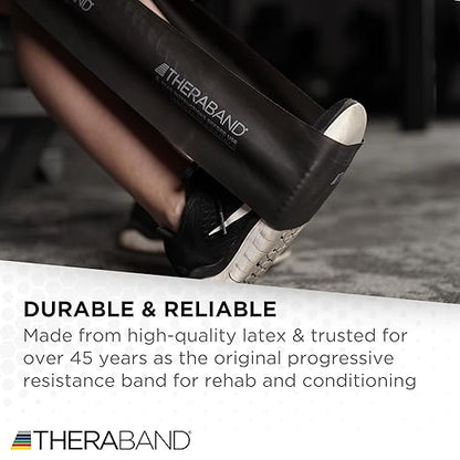 THERABAND Professional Resistance Band, Black Level 5 Special Heavy, 5 ft Exercise Band for Physical Therapy, Strength Training, Upper and Lower Body Workouts, Yoga and Pilates