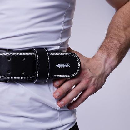 UPPPER Weight Lifting Belt - Double Prong 4” to 2.5” Tapered Premium Lifting Belt for Men and Women - Ultimate Back Support For Weightlifting and Powerlifting | Premium Fitness Gear
