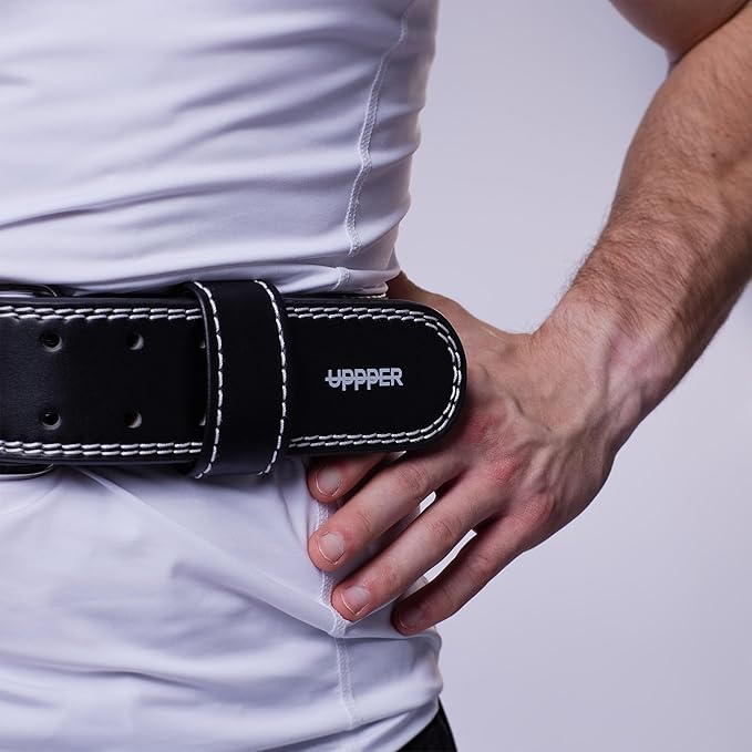 UPPPER Weight Lifting Belt - Double Prong 4” to 2.5” Tapered Premium Lifting Belt for Men and Women - Ultimate Back Support For Weightlifting and Powerlifting | Premium Fitness Gear