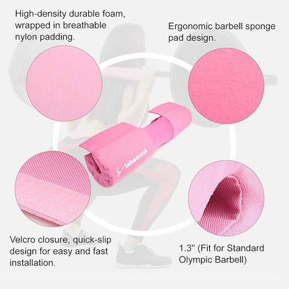 Barbell Pad Squat Pad for Squats Hip Thrusts Lunges Glute - Neck & Shoulder Protective Pad with Nylon Padding Support, Fit for Smith Machine and Olympic Standard Weightlifting Cushion
