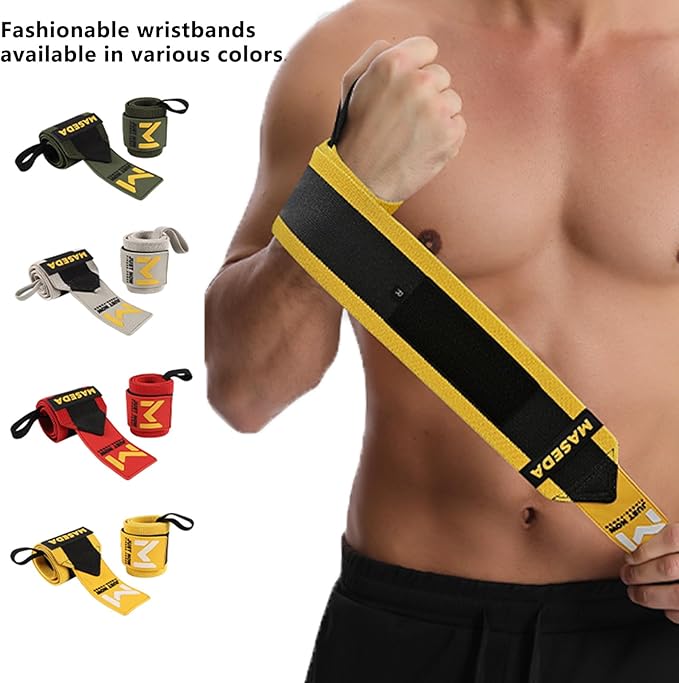Pro-Grade Weightlifting Wrist Wraps (24") for Gym, Strength Training, and Powerlifting(1 Pair) - Heavy-Duty Thumb Loop Straps for Maximum Wrist Support in Bodybuilding & Fitness (Men & Women)