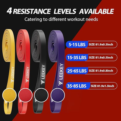 LEEKEY Resistance Bands, Exercise Bands,Pull Up Assist Bands - Bands for Working Out,Band for Men and Women Fitness Training, Physical Therapy,Home Workouts