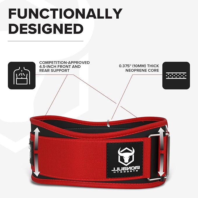 Weight Lifting Belt for Men and Women - Great for Squats, Deadlift, Lunge, Exercises and Training - Best for Olympic, Cross-Training and Bodybuilding Workout