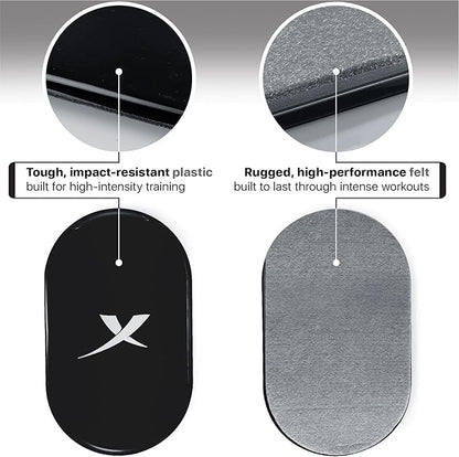 X-Protector Sliders for Working Out - 2 PCS - Double-Sided Exercise Sliders for Hard & Carpeted Floors - Gliders for Exercising!