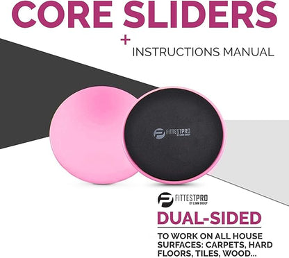 Limm Core Sliders for Working Out - Exercise Sliders Fitness, Stability, Ab, Legs & Full Body (Set of 2) - Bonus Carry Bag & Workout Ebook - Gym Gliding Disc Pads for Hardwood, Carpet & More
