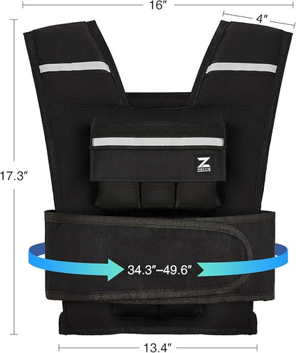 ZELUS Weighted Vest, 20lb/23lb/30lb/45lb/60lb Vest Adjustable Weights for Exercise, Weight Vest for Men, Workout Vest for Home Workouts Cardio Strength Training Weight Loss
