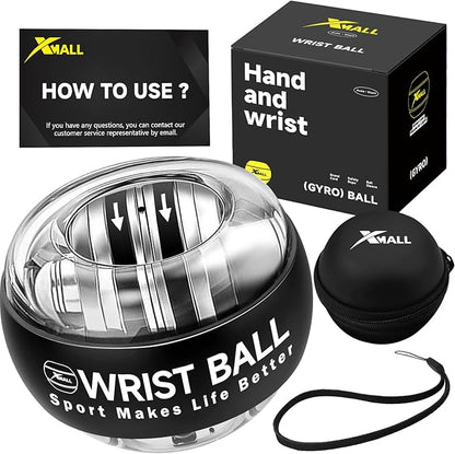 XMALL Torque Ball Hand Exerciser, Grip Strength Trainer, Auto-Start Colorful Lighting, Forearm Strengthener, Hand Strengthening Devices, Wrist Power Gyro Ball, Wrist Strengthener, Finger Exerciser