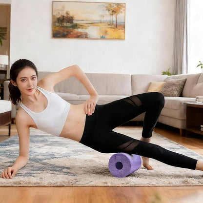Foam Roller 30cm Deep Tissue Massage Roller for High Pressure Muscle Relief & Fitness Recovery | Ideal for Back,Neck,Shoulder,Arm,Leg,Foot | Yoga,Pilates,Gym,Home Exercise & Rehabilitation,Lightpurple