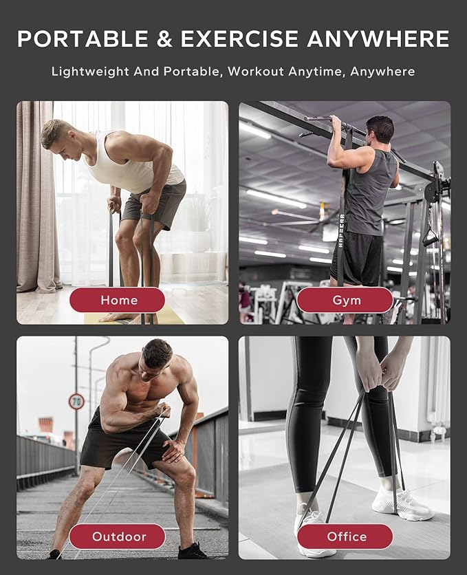 HAPBEAR Pull Up Assistance Bands - Pull Up Bands - Resistance Bands - Exercise Bands Resistance Bands Set - Workout Bands for Working Out, Stretching, Muscle Training