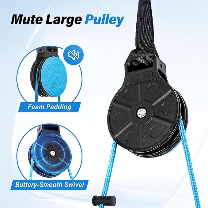 Shoulder Pulley for Physical Therapy – Adjustable Metal Door Clamp and Silent Large Pulley,Shoulder Pain Relief & Surgical Recovery Support（Blue）