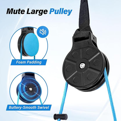 Shoulder Pulley for Physical Therapy – Adjustable Metal Door Clamp and Silent Large Pulley,Shoulder Pain Relief & Surgical Recovery Support（Blue）