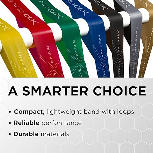 THERABAND CLX Resistance Band 2-Pack, Extra Heavy & Special Heavy Workout Bands with Loops, 5′ Non-Latex Exercise Bands for Home, Gym, Travel, Full-Body Training, Blue & Black