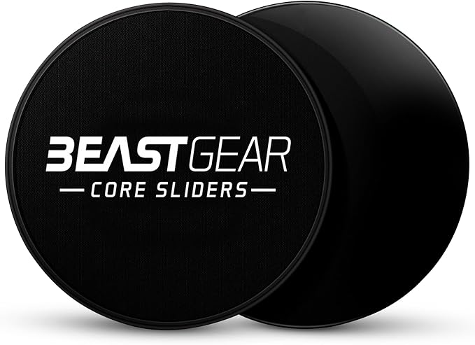 Core Sliders by Beast Gear – Double Sided Gliding Discs for Abdominal Exercises - Carpet and Hard Floors