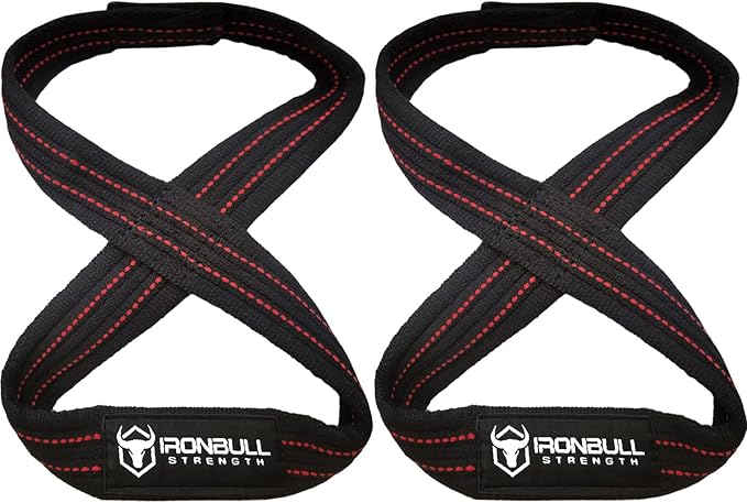 Iron Bull Strength Heavy Duty Lifting Straps for Deadlift - Figure 8 Wrist Straps for Heavy Weight Lifting, Strongman, Powerlifting, Workout and Weightlifting - for Men