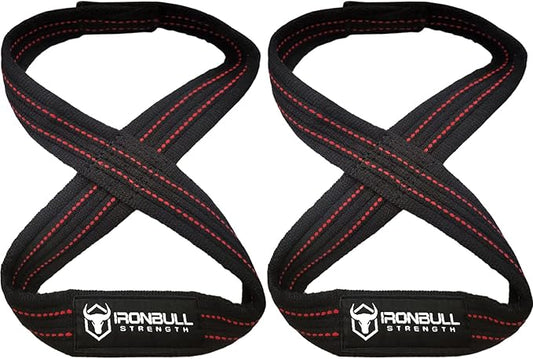 Iron Bull Strength Heavy Duty Lifting Straps for Deadlift - Figure 8 Wrist Straps for Heavy Weight Lifting, Strongman, Powerlifting, Workout and Weightlifting - for Men