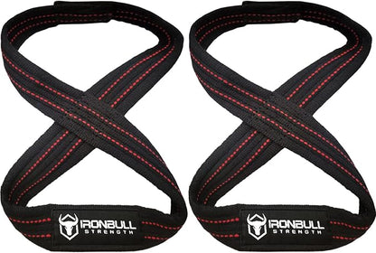 Iron Bull Strength Heavy Duty Lifting Straps for Deadlift - Figure 8 Wrist Straps for Heavy Weight Lifting, Strongman, Powerlifting, Workout and Weightlifting - for Men