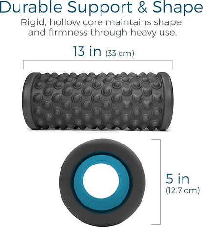 Teeter Massage Foam Roller - Textured for Deep Tissue Muscle Relief to Boost Recovery, Flexibility, Mobility - Back Pain Relief, Sports Massage, Myofascial Release