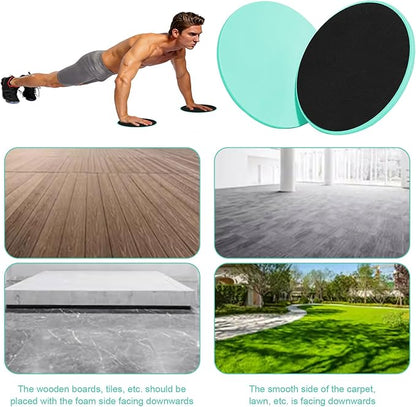 Upgrade Sport Core Sliders for Working Out - Dual Sided Glide Discs for Full Body Workout on Carpet or Hardwood Floor - Fitness & Home Exercise Equipment for Athletes