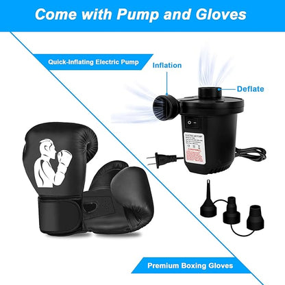 Freestanding Punching Bags for Adults Teens - 70" Heavy Bag with Stand Men Standing Boxing Inflatable Kickboxing Training MMA Muay Thai Fitness