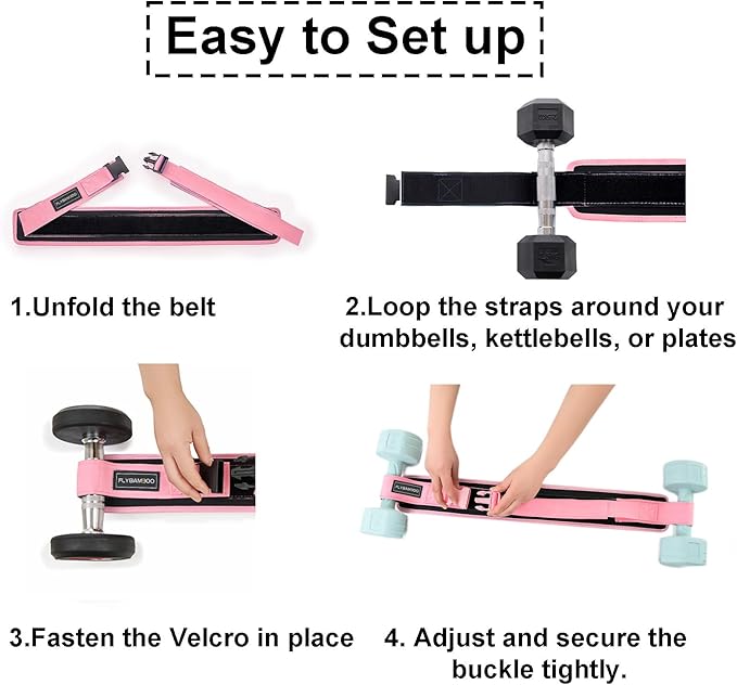Hip Thrust Belt for Weights and Ankle Resistance Bands With Cuffs for Working Out,Hip Thrust Belt for Dumbbells Heavy, Kettlebells, Plates,Hip,Leg and Booty Builder, Glute Bridge Band