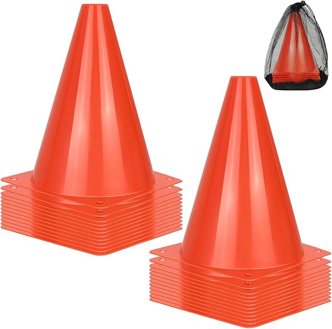 12/24/50pcs Soccer Cones, 7" Soccer Cones, Plastic Traffic Cones, Training Cones for Basketball Football Skating Drills Practice
