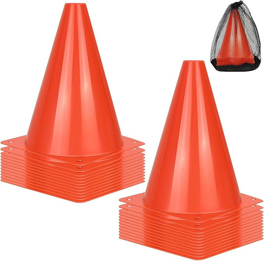 12/24/50pcs Soccer Cones, 7" Soccer Cones, Plastic Traffic Cones, Training Cones for Basketball Football Skating Drills Practice