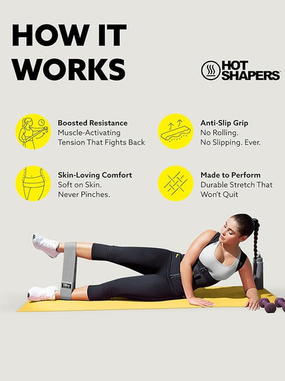 Hot Shapers Resistance Bands for Working Out – Exercise Bands Resistance Set for Women & Men – Home Gym Equipment for Strength Training, Stretching, Physical Therapy, Glutes & Full-Body Workouts