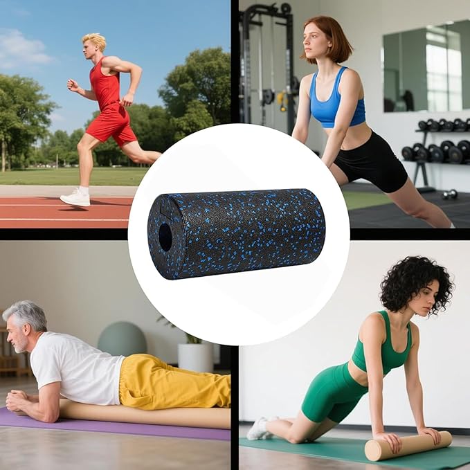 Foam Roller 30cm Deep Tissue Massage Roller for High Pressure Muscle Relief & Fitness Recovery | Ideal for Back,Neck,Shoulder,Arm,Leg,Foot | Yoga,Pilates,Gym,Home Exercise & Rehabilitation,Black