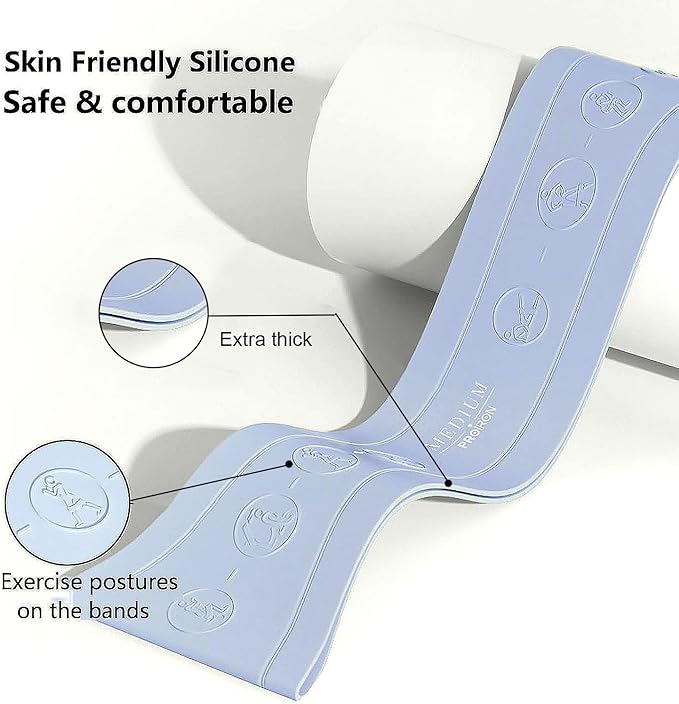 Silicone Resistance Bands for Working Out, Thick Booty Bands for Legs and Glute, Non Slip Resistance Loop Bands for Exercise, Workout Bands for Women and Men, Pilates Yoga Starter Set, Home Fitness