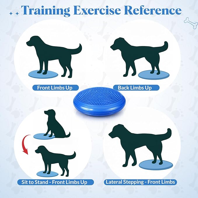 Shappy 2 Pcs Dog Balance Disc Cushion 14" Blue with Pump Exercise Equipment Rehab Exercise Strength Endurance Conditioning Agility Flexibility Stability Rehabilitation Physical Training Workout Tool