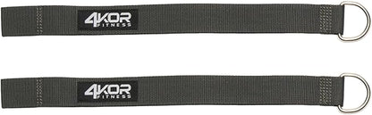 Squat Rack Straps - Heavy Duty Power Rack Straps Compatible with 4KOR Shoulder Exercise Cords - One Pair of Squat Rack Straps with Metal D-Rings - 4KOR Fitness