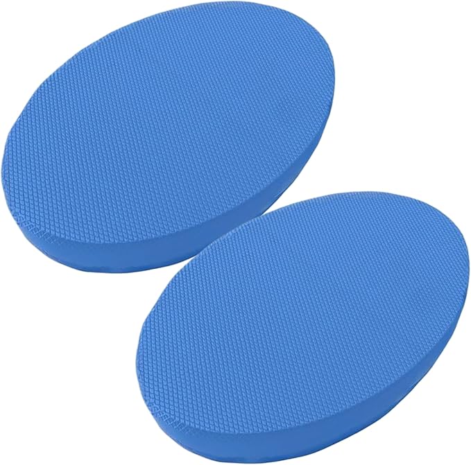 Blue Yoga Pad 2Pcs Foam Balance Pad Oval Soft Yoga Pad Cushioning Protection with Closed-Cell Structure Exercise Balance Pad,Foam Balance Pad 2" Thick,Balance Pad